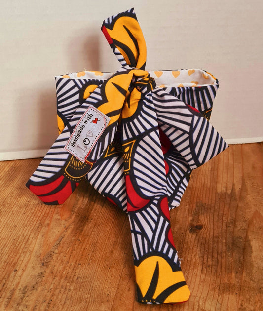 Big Bow (Gift) Bag (S) - African Wax Print Fabric
