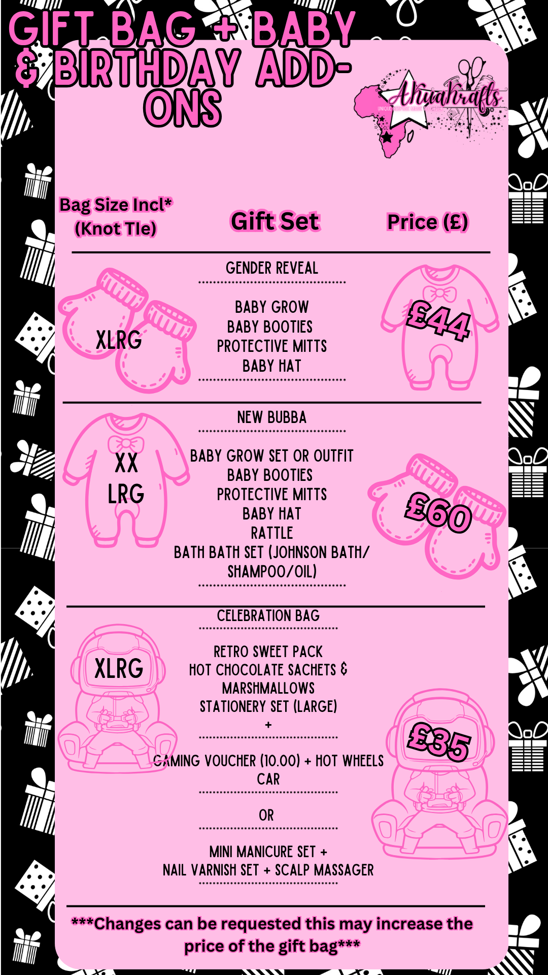Custom Gift Sets for Babies & Children - Gender Reveal, Baby Shower, First time Mum