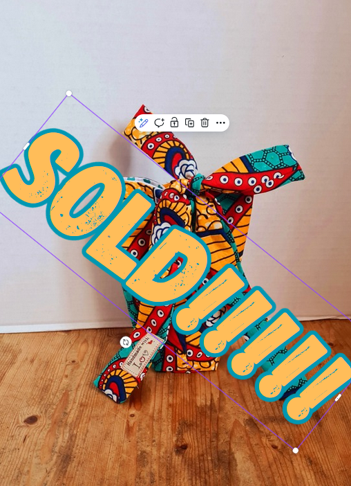 Big Bow (Gift) Bag (L) - African Wax Print Fabric