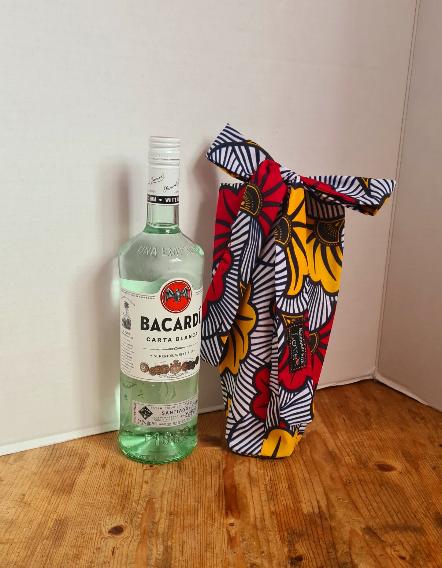 Big Bow Bottle (Gift) Bag - African Wax Print Fabric