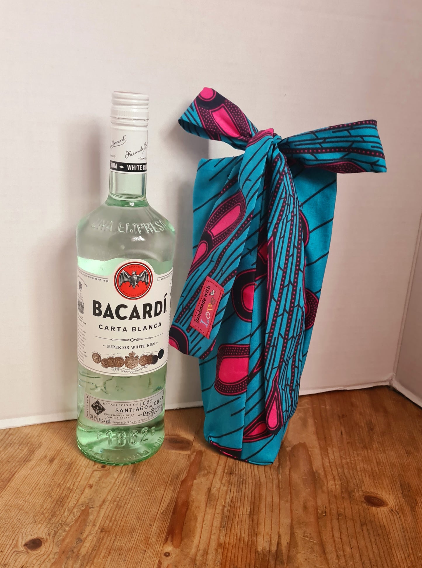 Big Bow Bottle (Gift) Bag - African Wax Print Fabric